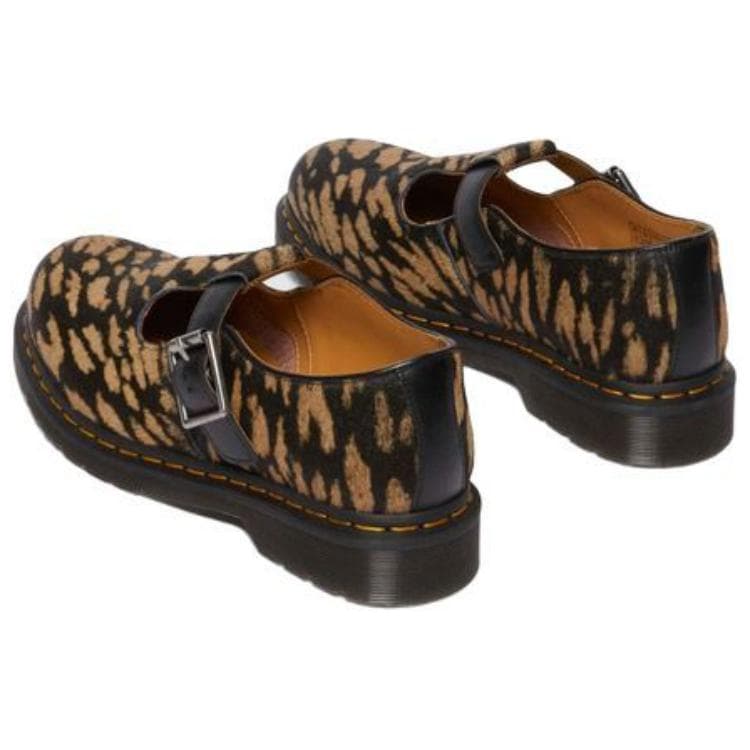 Dr.Martens T Bar Кожа Туфли Мэри Джейн Мужские с Леопардовым Принтом - изображение 7