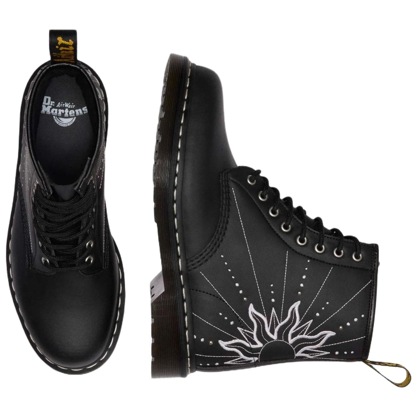Ботинки Dr.Martens 1460 Солнечный FLARE Кожаные Армейские Ботинки 3 см Унисекс Черные - изображение 5