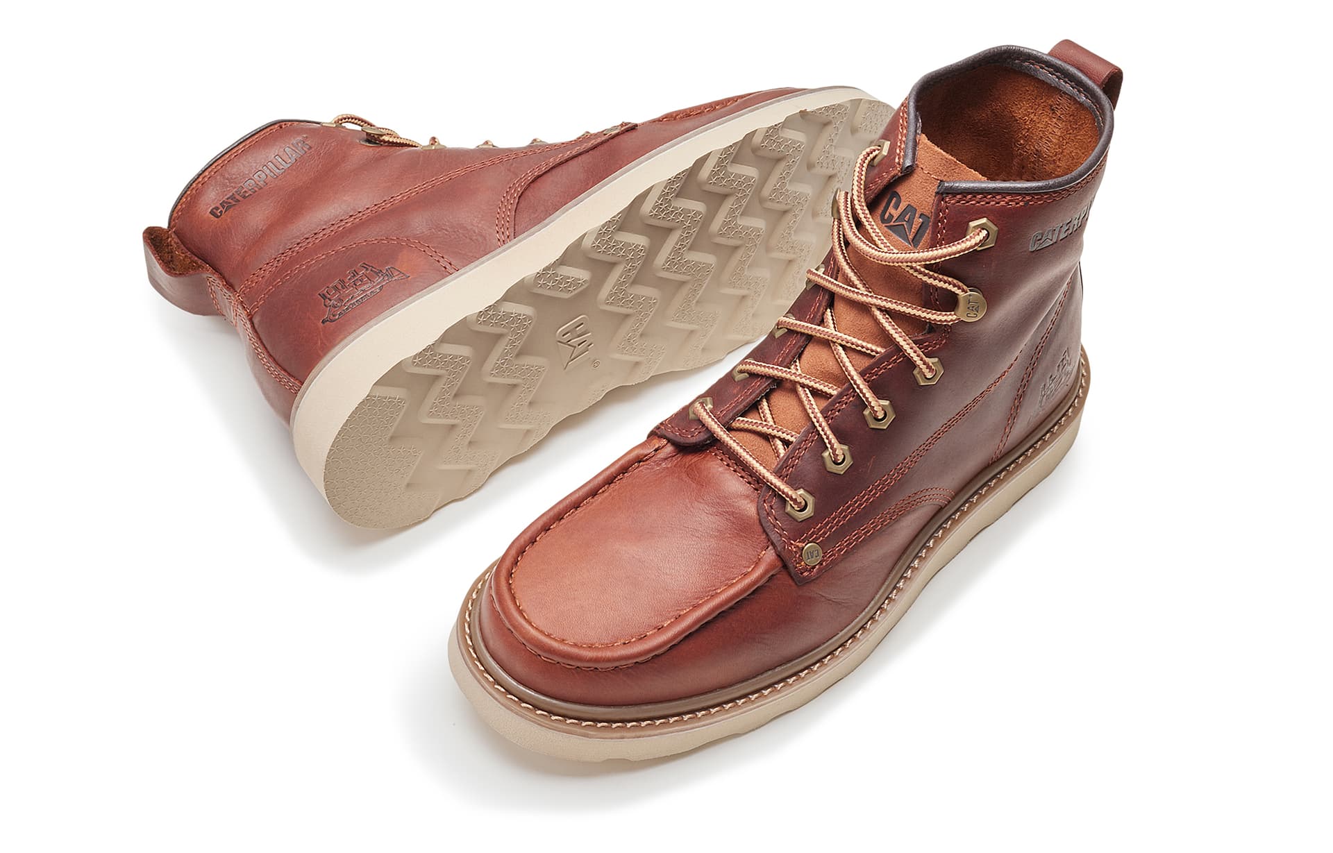 Ботинки уличные CAT Glenrock Mid Brown Red - изображение 2