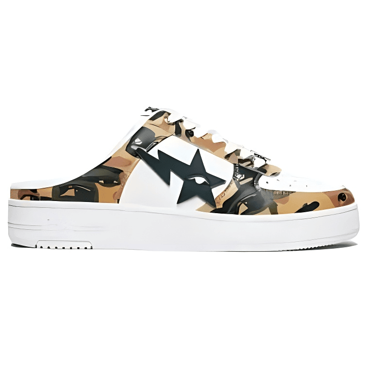 Сандалии A BATHING APE x KidSuper BAPE STA Унисекс Бело-зеленый - изображение 2