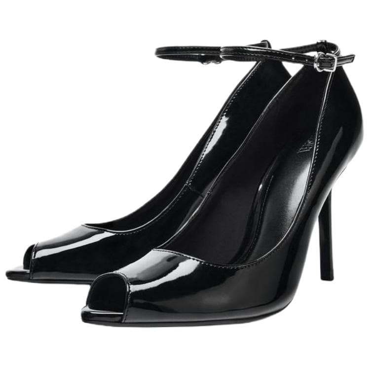 Туфли ZARA PU (полиуретан) Узкий каблук Высокие каблуки 10 см Женские Черный - изображение 2