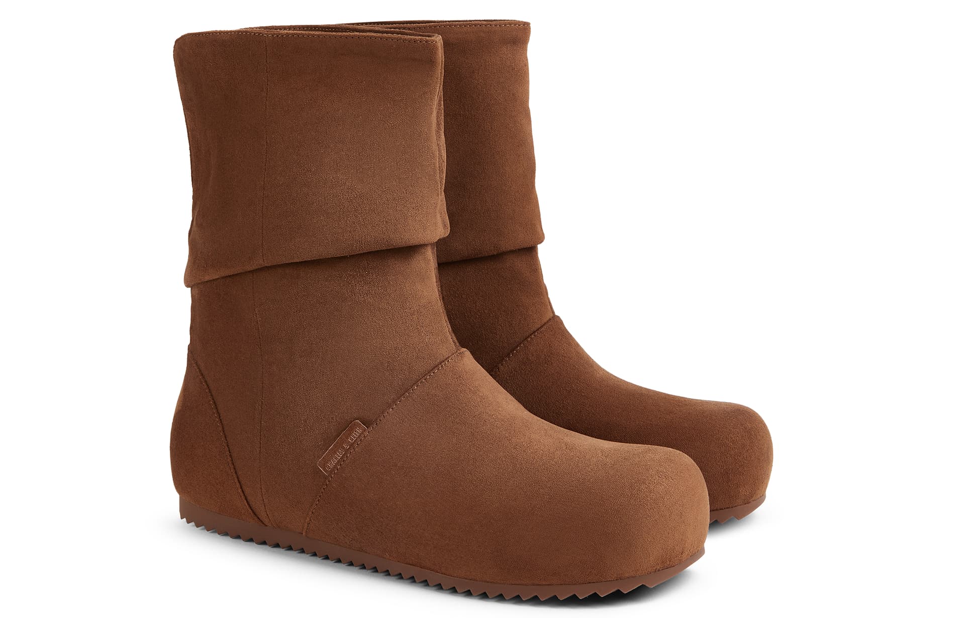 Сапоги CHARLES&KEITH Ткань Круглый носок Плоская подошва Двусторонний Обувь в стиле Birkenstock Ботильоны 1,3 см Женский - изображение 2