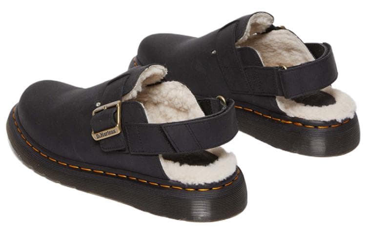Тапочки Dr.Martens Кожа Повседневная Обувь Женская Черная - изображение 4