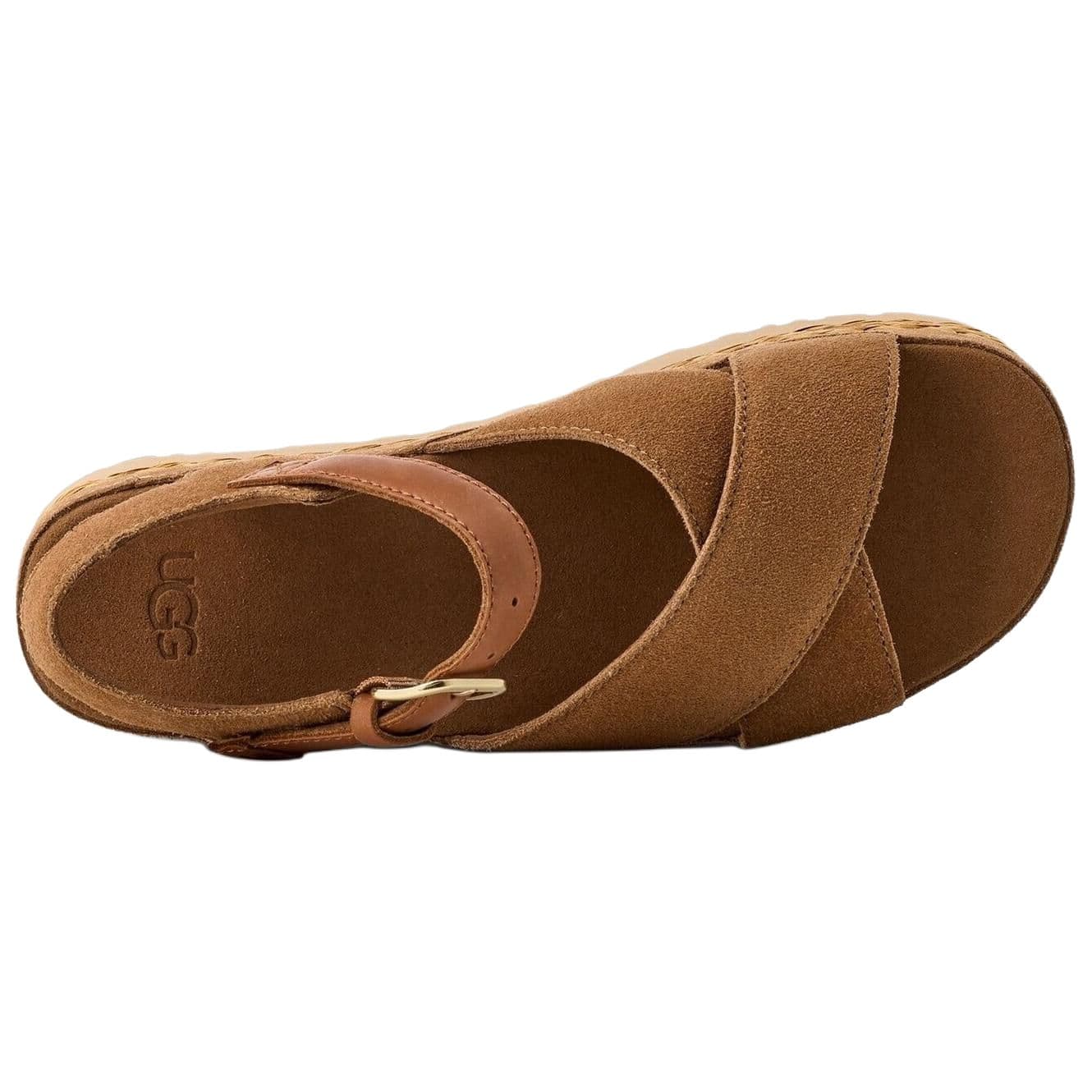 Шлёпанцы UGG Aubrey one Шнуровые Сандалии Женские Коричневые - изображение 6