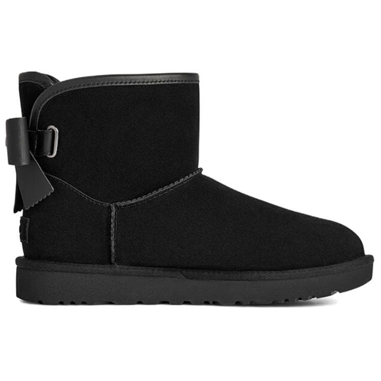 Ботинки зимние UGG Ultra Mini Bailey Кожа Арочный Снеговик Женские Черный - изображение 2