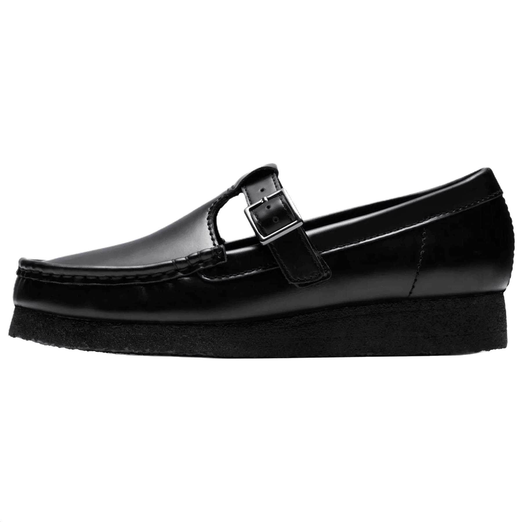 Тапочки Clarks Wallabee T Bar Кожа Повседневная обувь Женская Черная - изображение 1