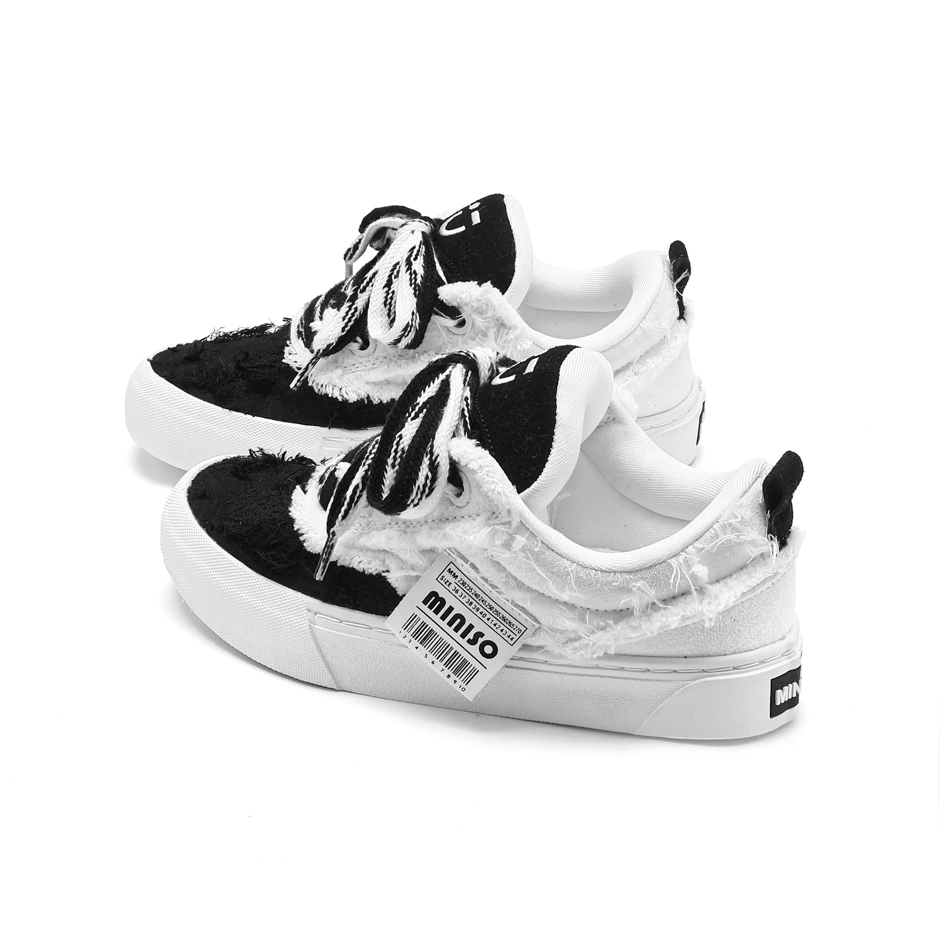 Кеды Miniso Low-Top Classic White Black Unisex Miniso Низкие кеды Классические Белый Черный Унисекс - изображение 5