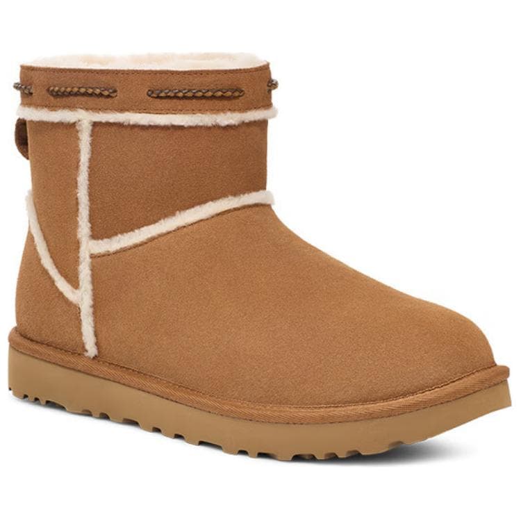 Ботинки зимние UGG Спилок Коровья Кожа Короткие Снежные Ботинки Унисекс Каштановый - изображение 3