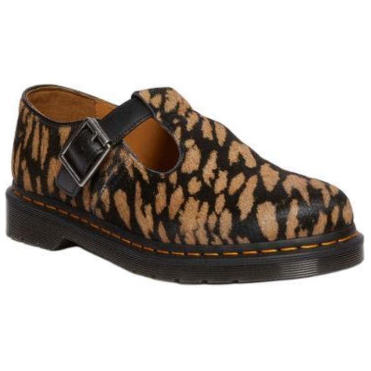 Dr.Martens T Bar Кожа Туфли Мэри Джейн Мужские с Леопардовым Принтом - изображение 3