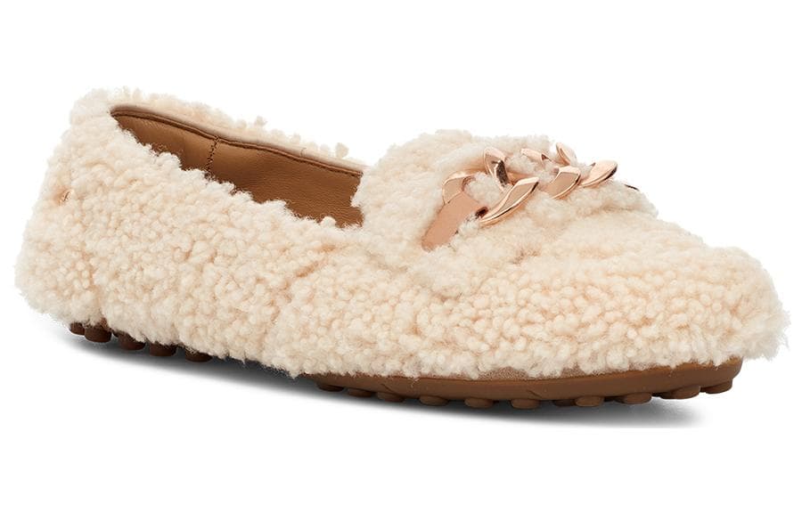Тапочки UGG Овчина Повседневная Обувь Женская Натуральный Белый - изображение 3