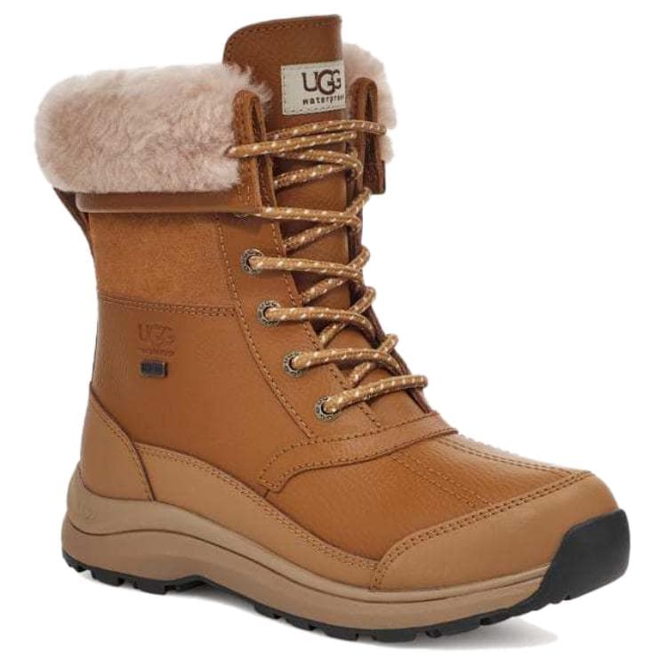 Ботинки уличные UGG Zaylee Кожа Теплоизоляционный Короткий MID Голень Аутдор Женский Коричневый - изображение 3