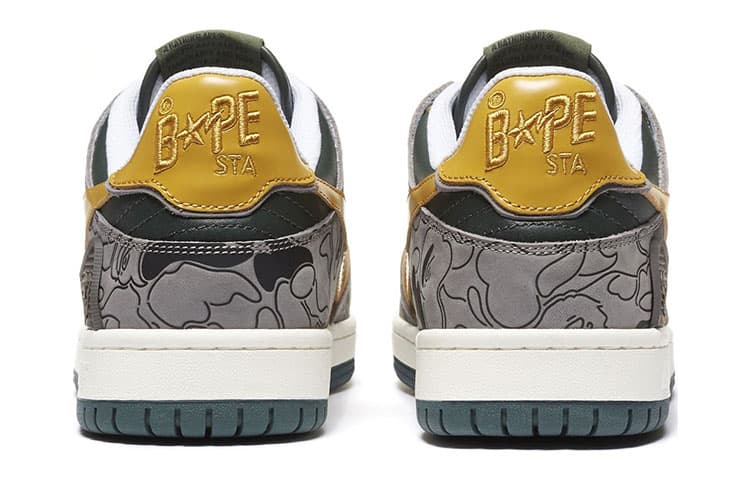 Кроссовки A BATHING APE SK8 Sta Grey Yellow - изображение 5