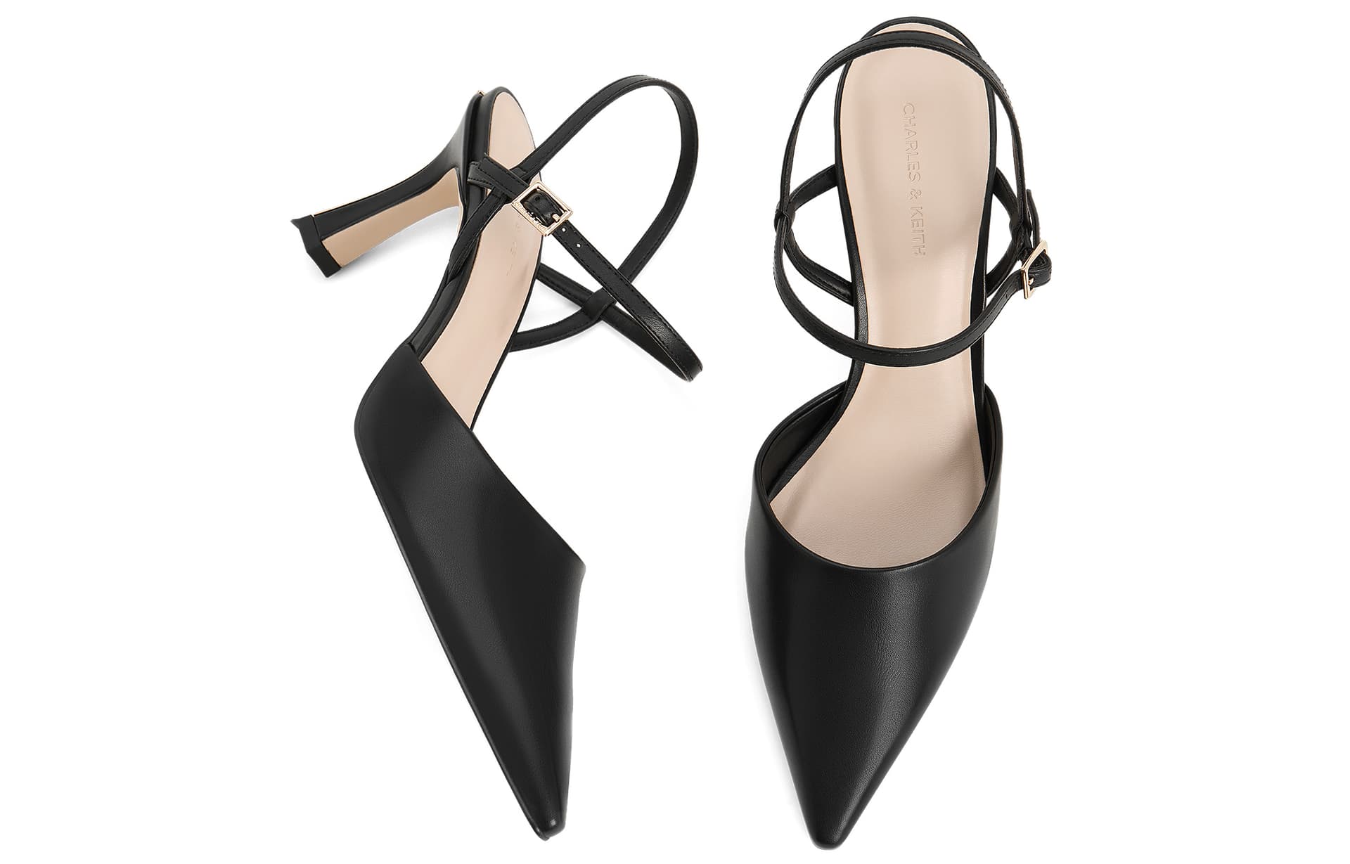 Шлёпанцы CHARLESKEITH ck PU 8cm NudeBlack - изображение 3