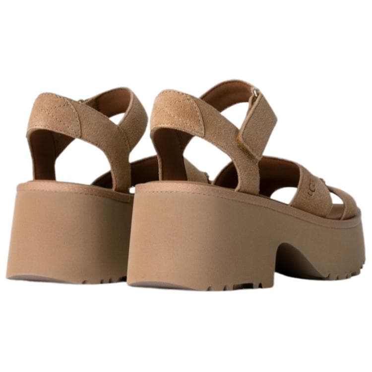 Шлёпанцы UGG New Heights Искусственная замша Одинарные шнуровые сандалии 7,6 см Женские Коричневый - изображение 4