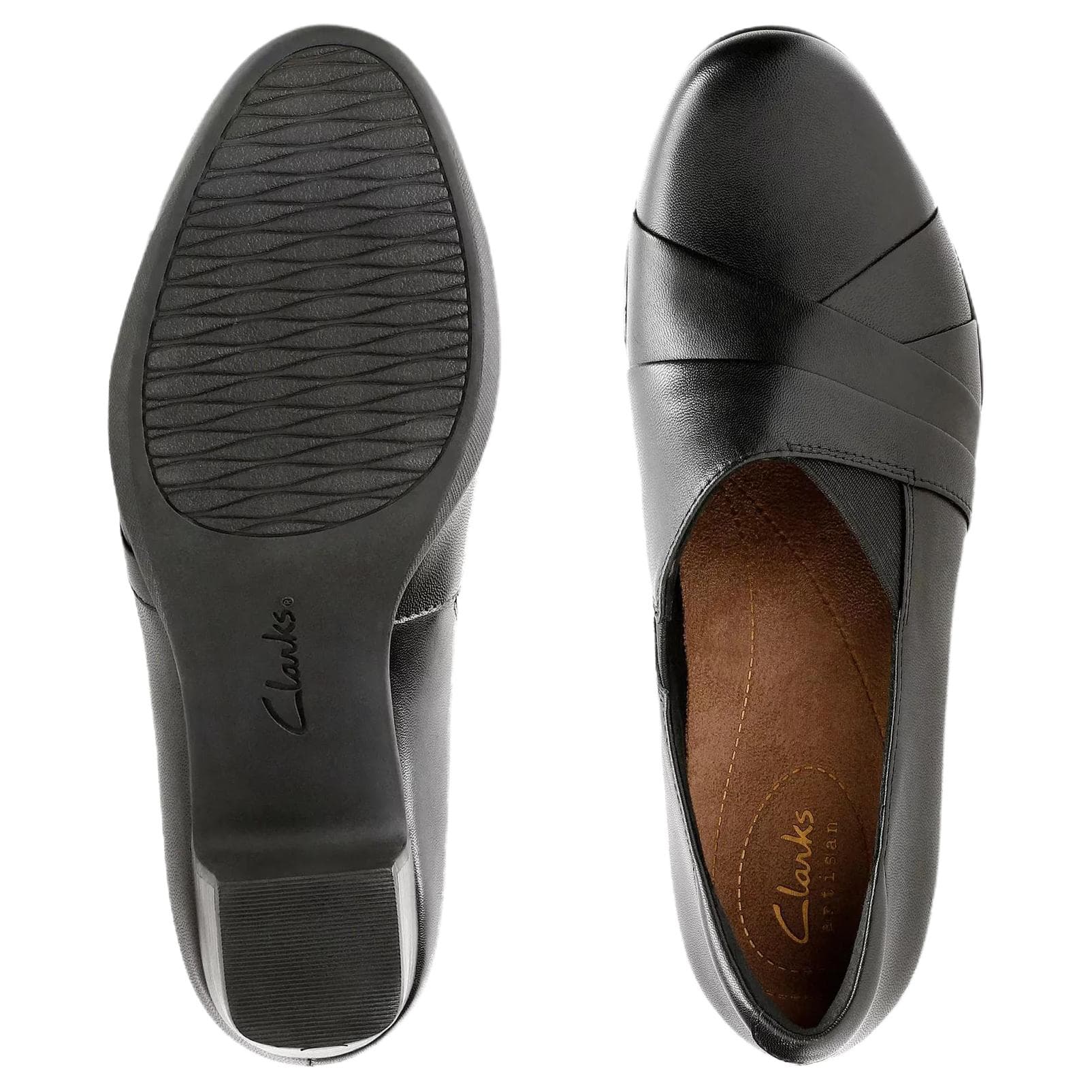 Туфли Clarks Rosalyn Adele Кожа Грубый каблук Высокие каблуки Женские Черный - изображение 6