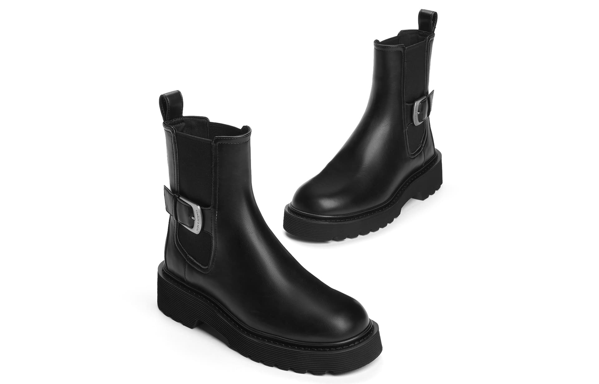 Сапоги CHARLES KEITH Маленькие ботильоны CK PU (полиуретан) 4,3 см женские черный темно-коричневый темно-кофейный мел-белый - изображение 3