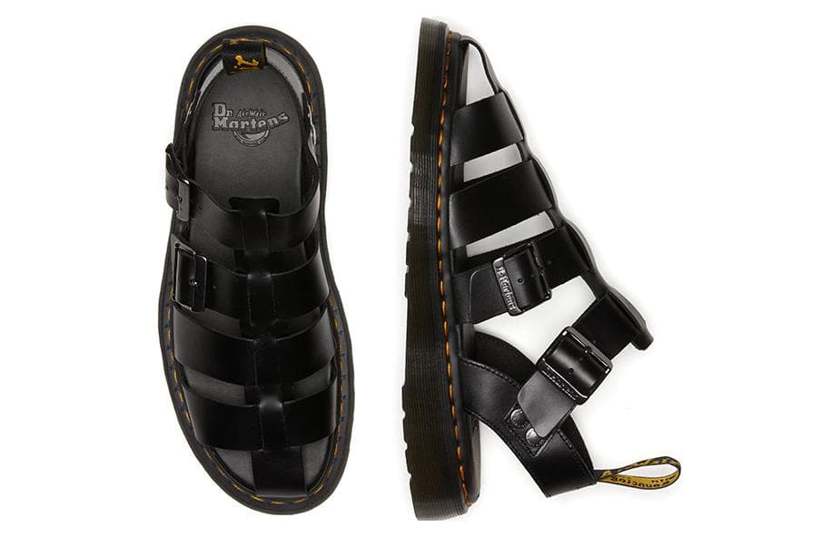 Сандалии Dr.Martens Кожаные сандалии-гладиаторы унисекс черные - изображение 4