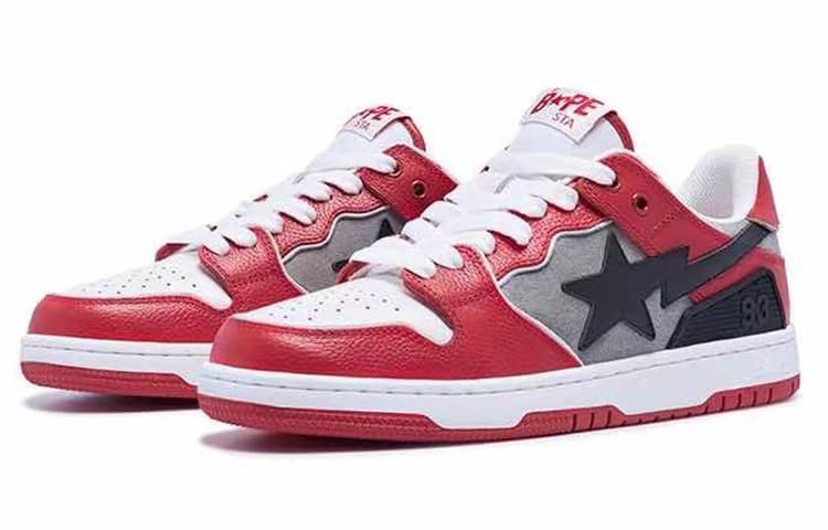 Кроссовки A BATHING APE SK8 STA White Grey Red - изображение 3