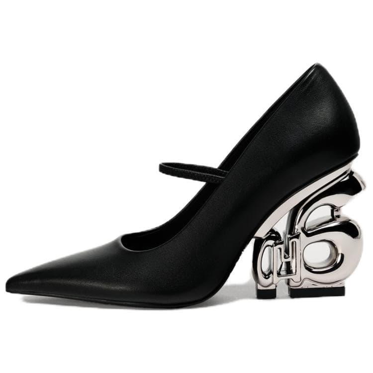 Туфли AO YES x ZARA Овчина Высокие каблуки Женские Черный - изображение 1