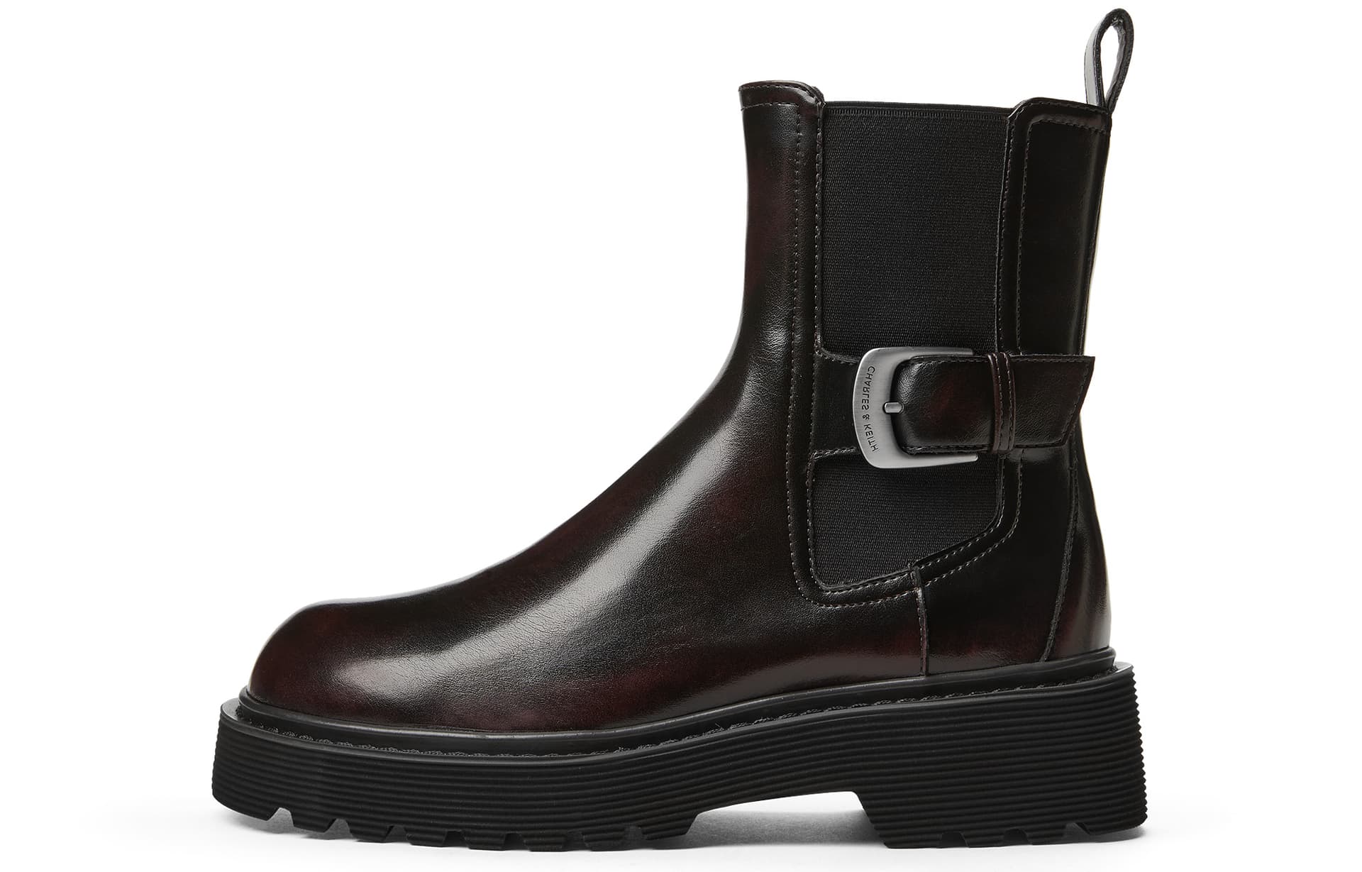 Сапоги CHARLES KEITH Маленькие ботильоны CK PU (полиуретан) 4,3 см женские черный темно-коричневый темно-кофейный мел-белый - изображение 4