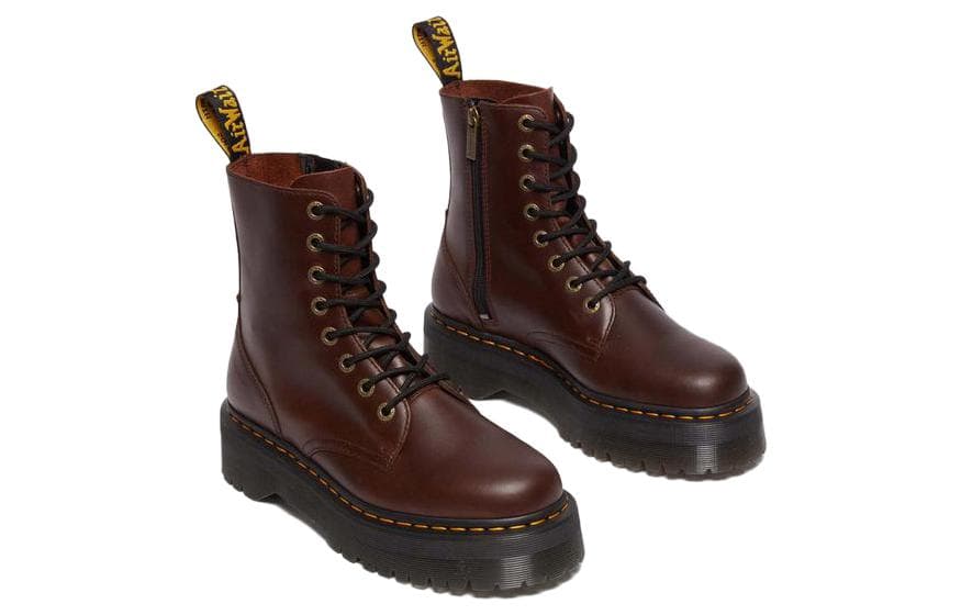 Ботинки Dr.Martens Jadon Кожа Короткий Ботильоны Женские Темно-кофейный - изображение 2