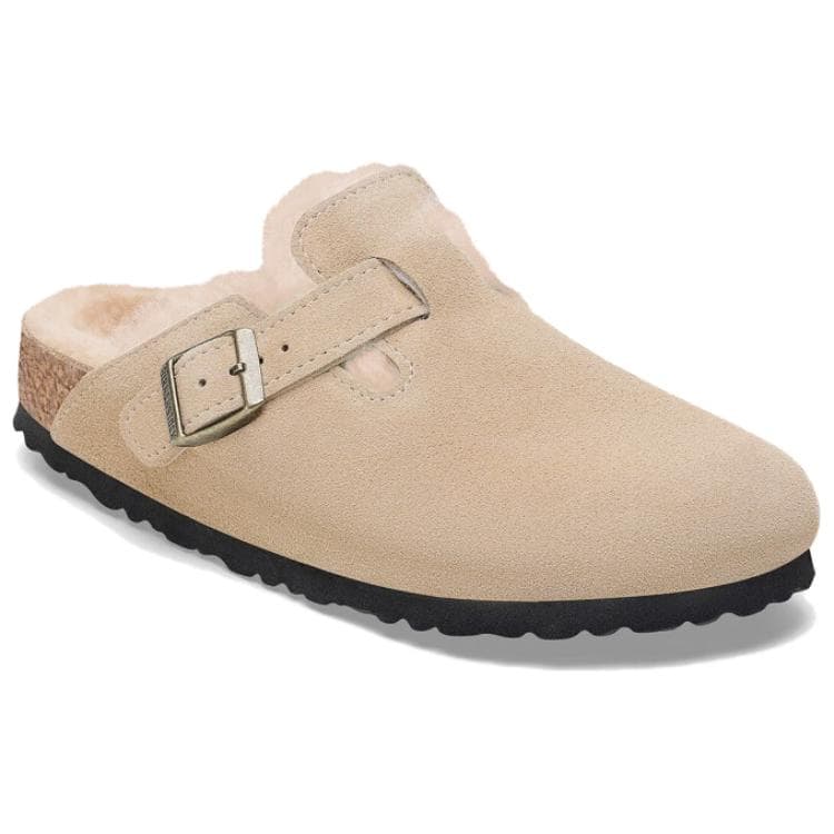 Сандалии Birkenstock Boston Shearling ЭВА Быстросохнущий Закрытые тапочки Унисекс Песок Обычный (стандартный) - изображение 5