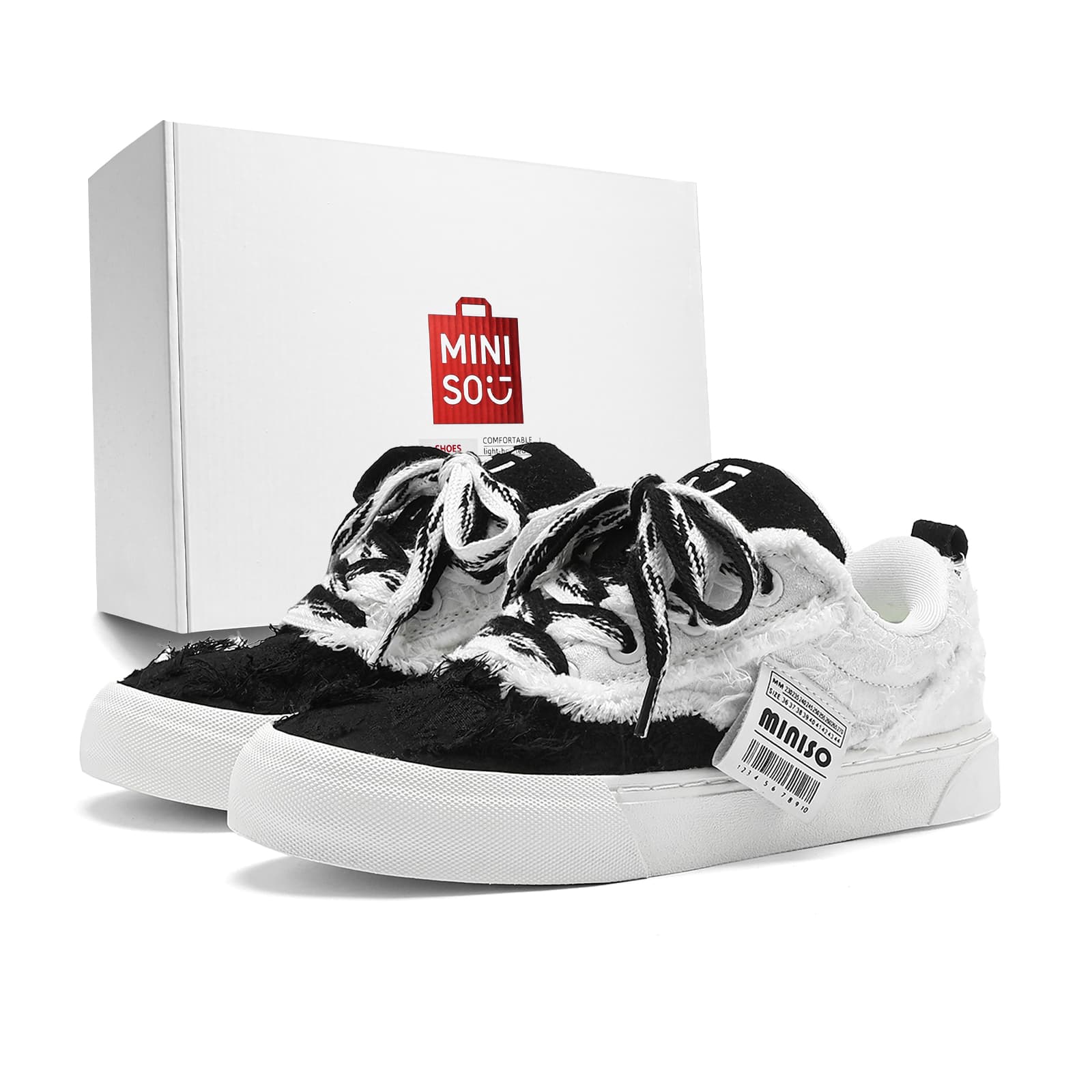 Кеды Miniso Low-Top Classic White Black Unisex Miniso Низкие кеды Классические Белый Черный Унисекс - изображение 1