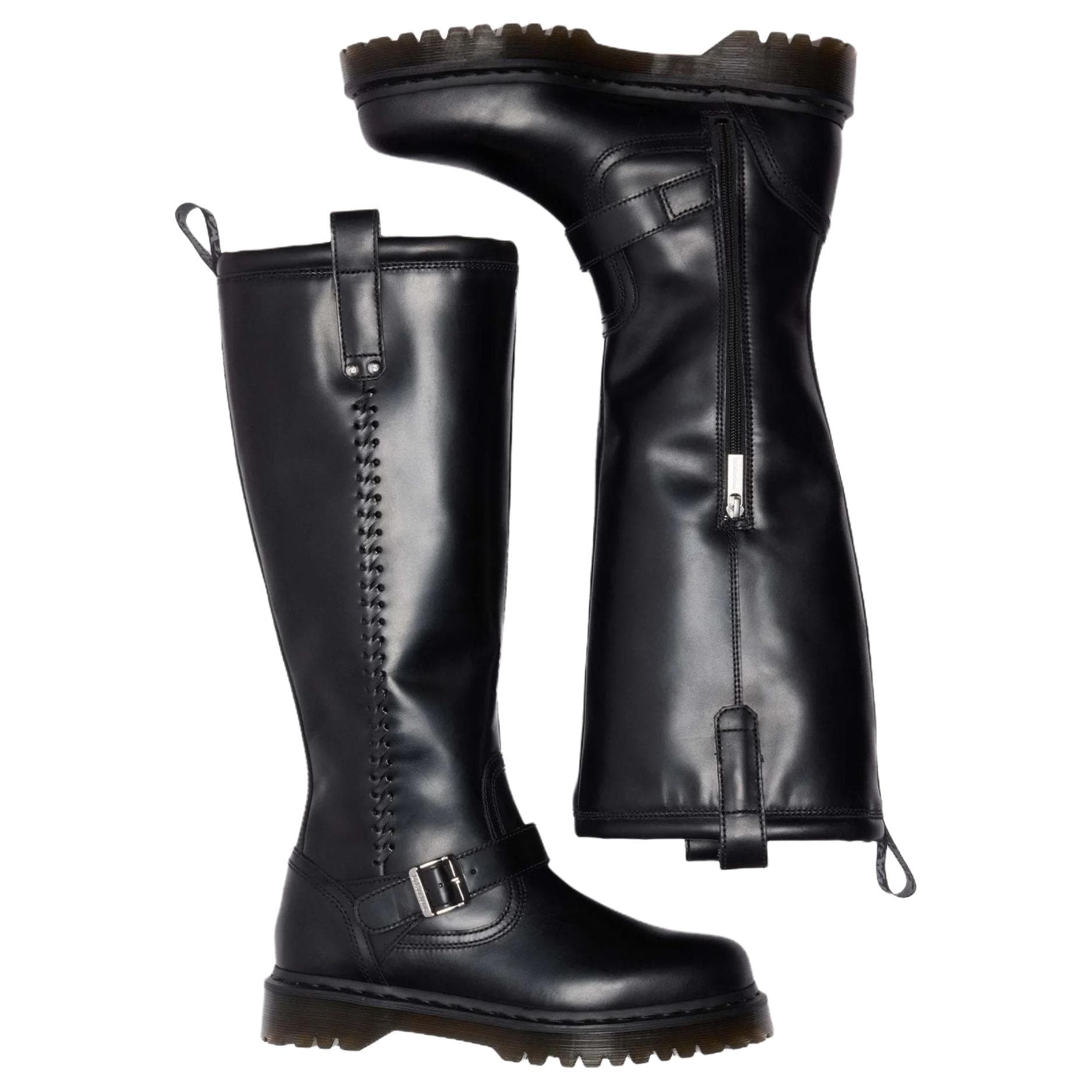 Ботинки Dr.Martens ANISTONE KH Кожа Высокие сапоги на колено 3,5 см Унисекс Черный - изображение 5