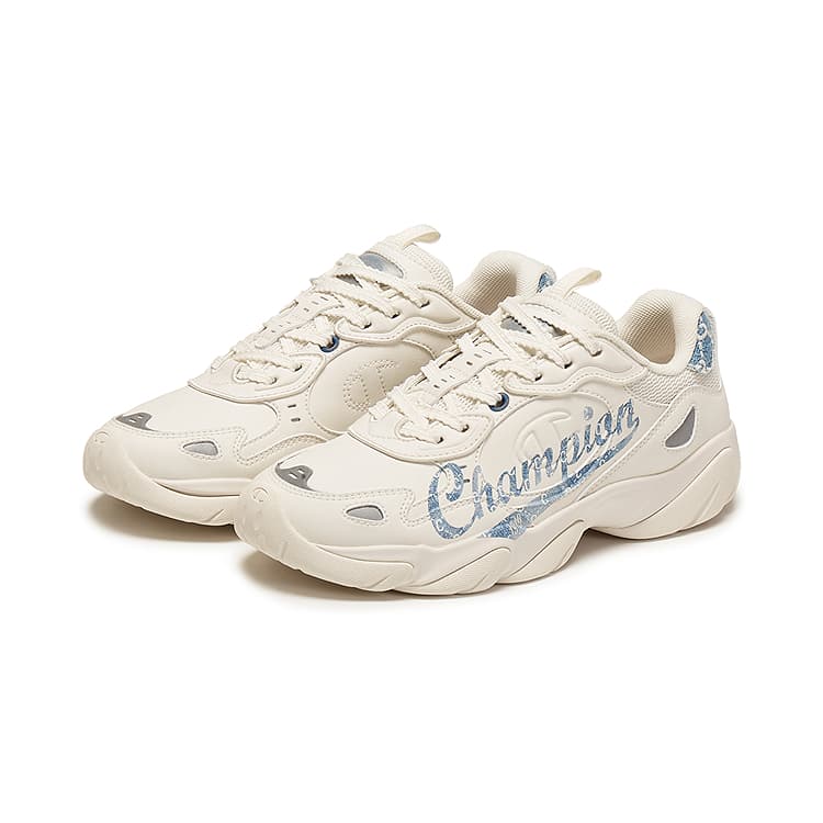 Кроссовки Champion Low Top Crepe Sneakers Женские Молочно-белый Вечно-синий - изображение 3