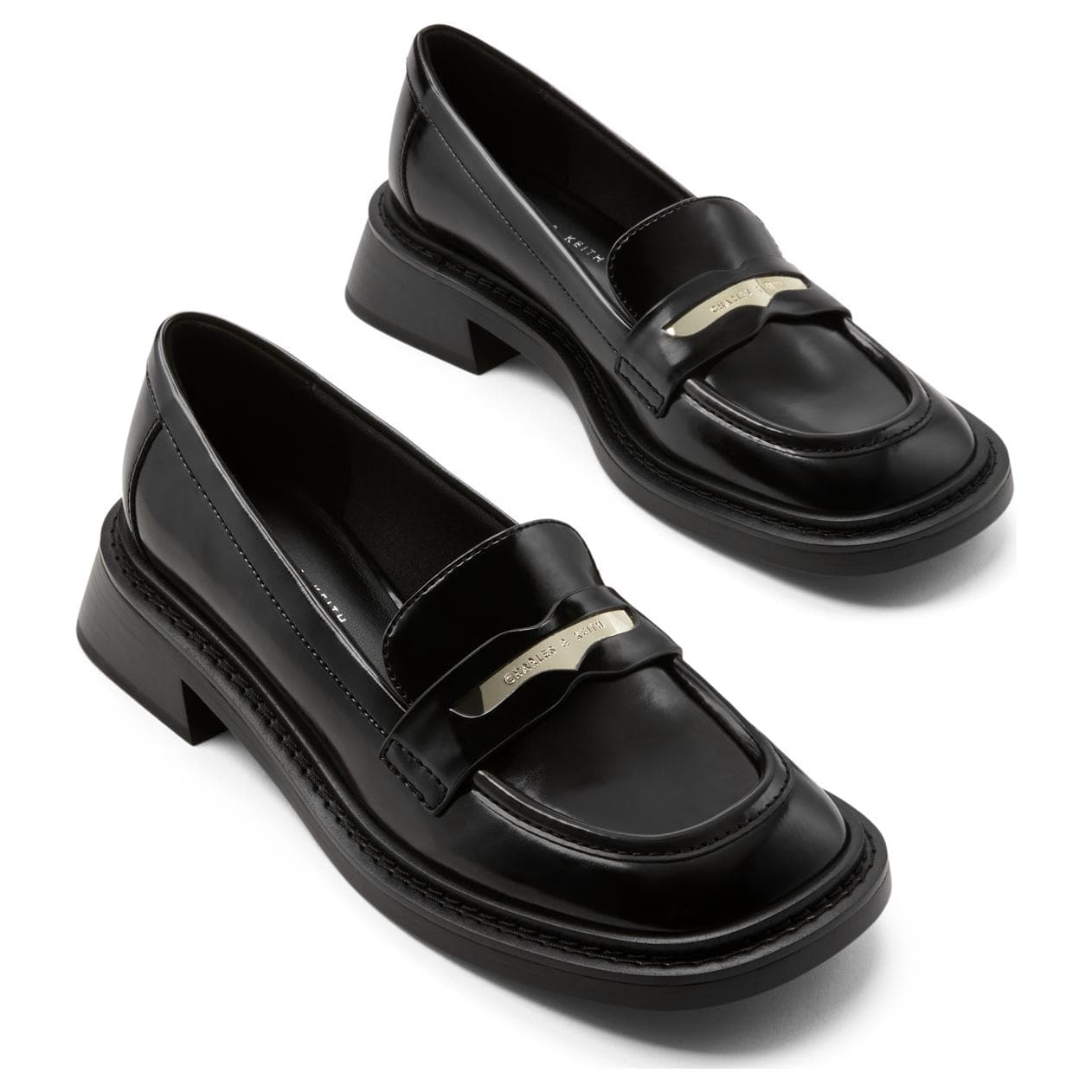 Лоферы CHARLES&KEITH PU Лоферы-слипоны Британский стиль 3,4 см Женский - изображение 3