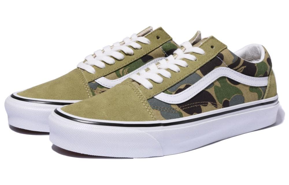 Кроссовки Vans X A BATHING APE ABC Camo Низкие Кеды Скейтборд Обувь Женские Зеленые - изображение 2