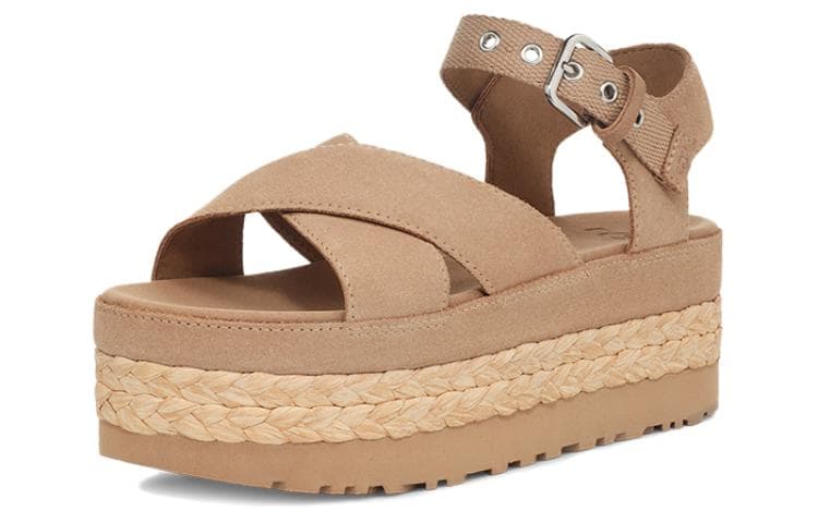 Шлёпанцы UGG Кожа Один Шнуровка Сандалии Женские Песочный - изображение 3