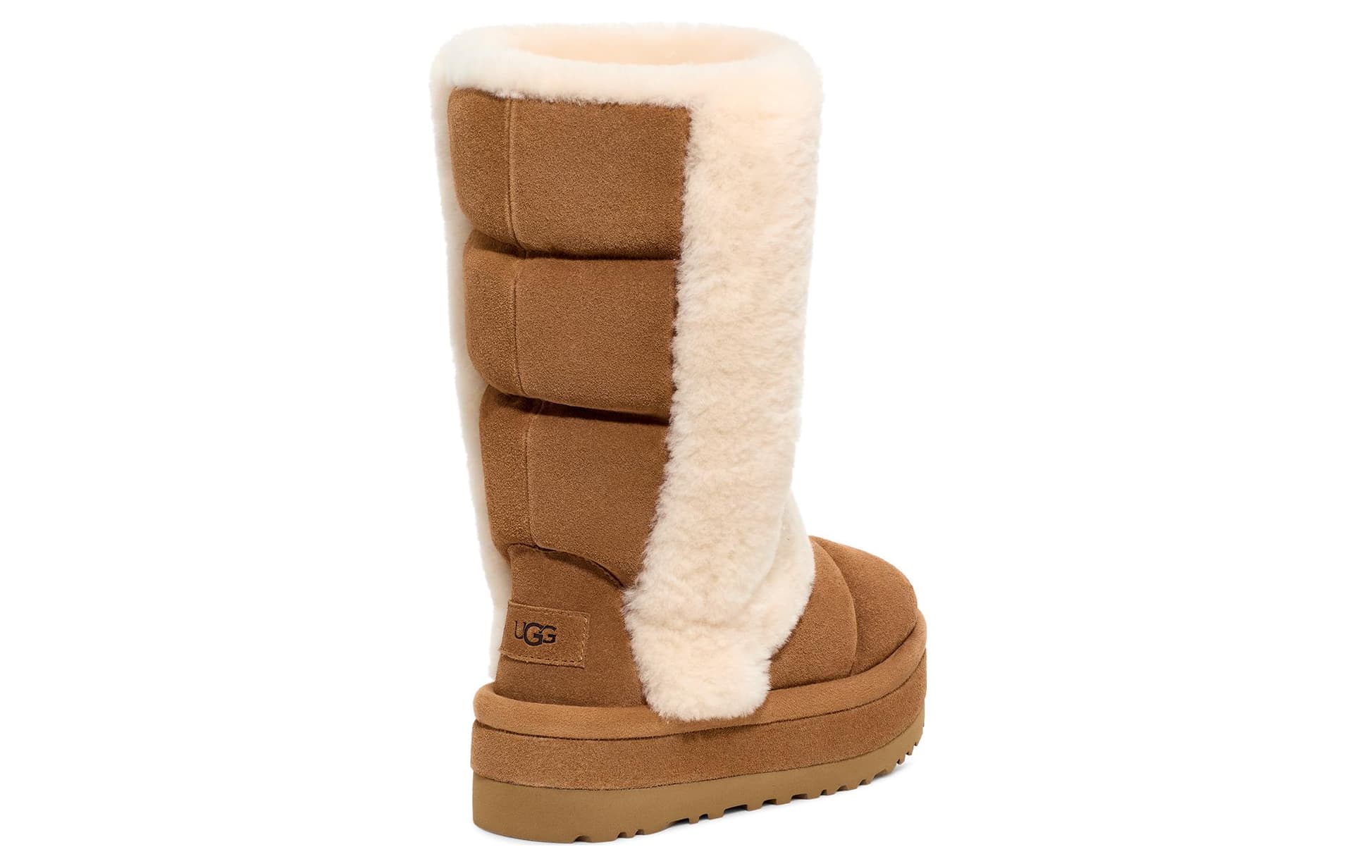 Ботинки UGG кожа высокие сапоги до колена женские коричневые - изображение 3