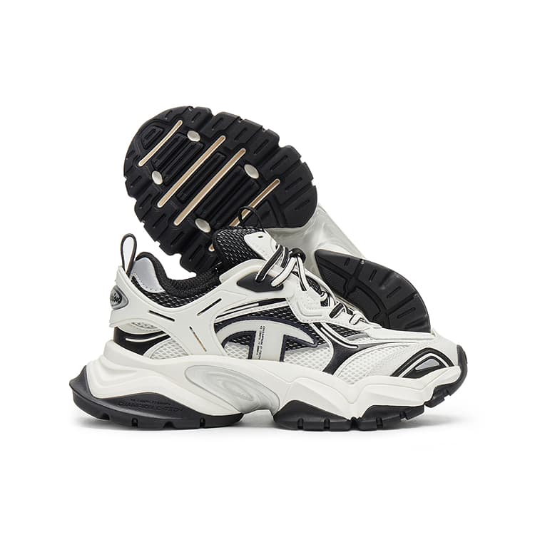 Кроссовки Champion Tooth Shark Shoes Пава Броня Низкие Кроссовки с Толстой Подошвой Женские Молочно-белый Черный - изображение 4