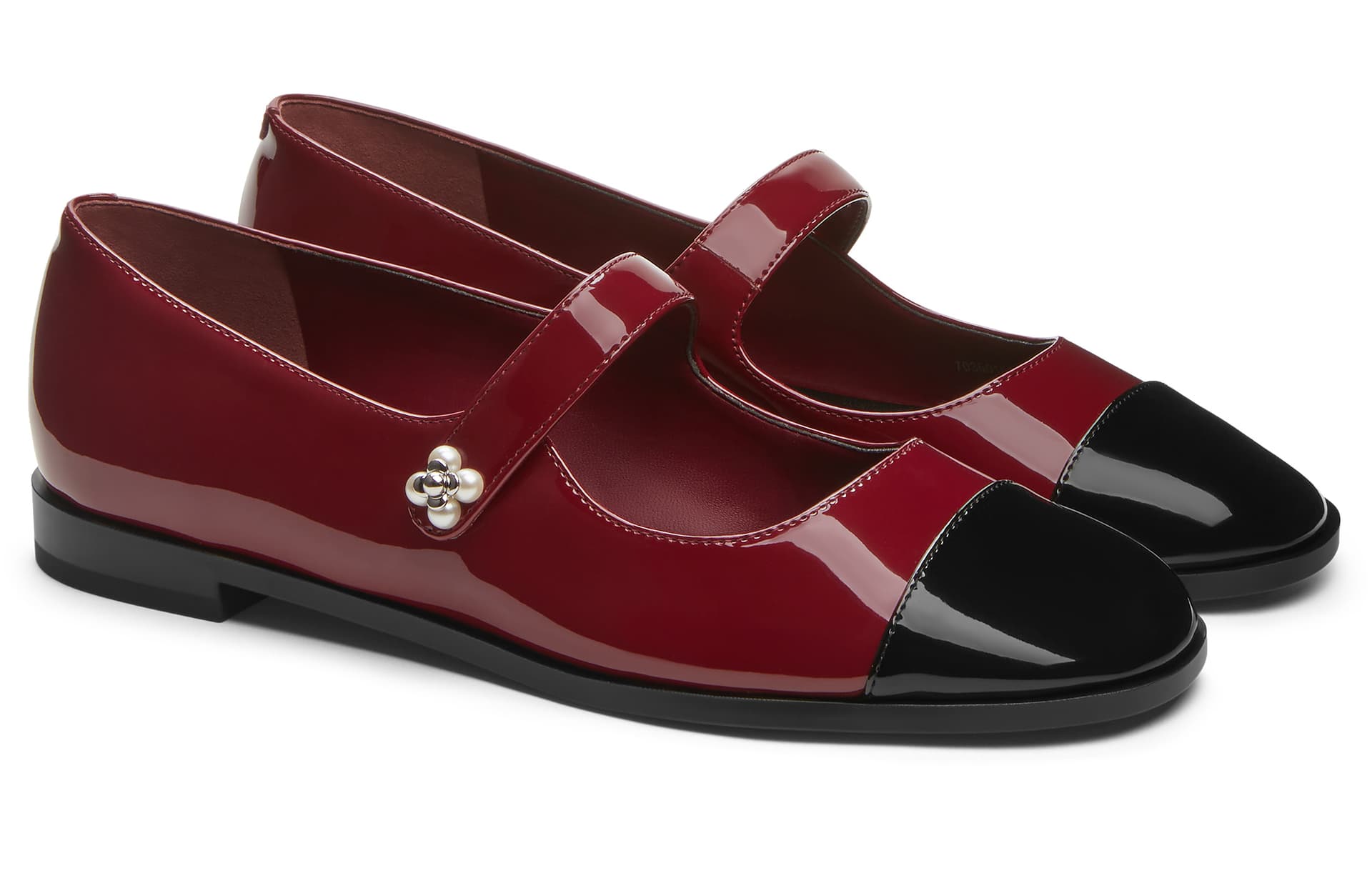 CHARLES&KEITH PU туфли Мэри Джейн на плоской подошве 1,8 см в стиле Шанель из лакированной кожи, многоцветные - изображение 2