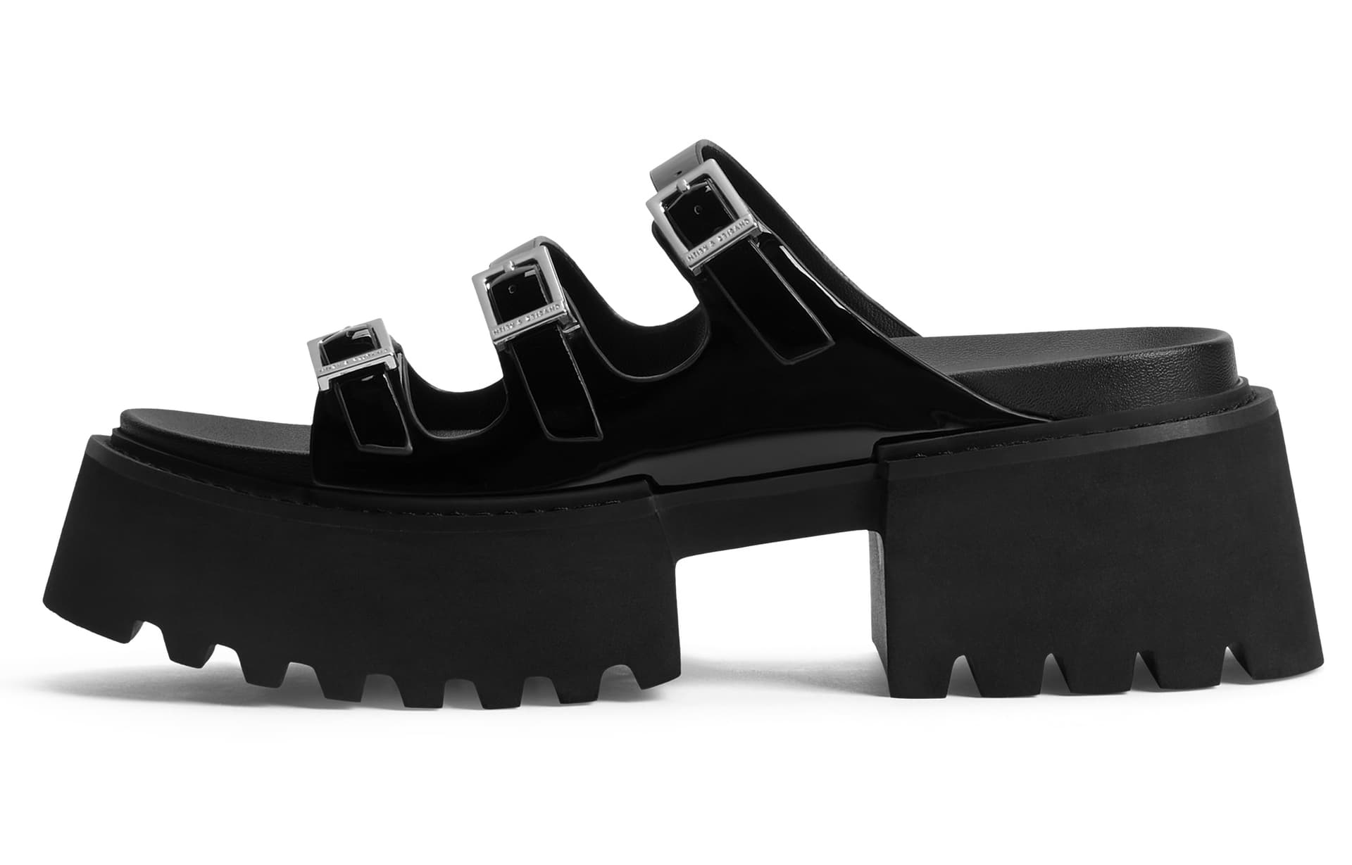 Сандалии CHARLESKEITH ck PU 5.8cm Black PatentCognac