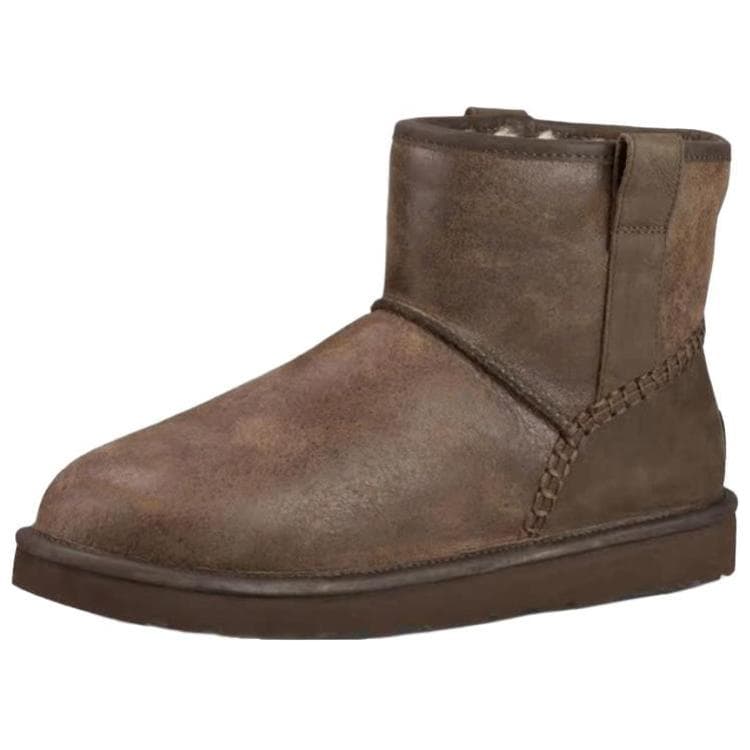 Ботинки зимние ugg Лицевая коровья кожа Короткий Сноубутсы Мужской Коричневый - изображение 1