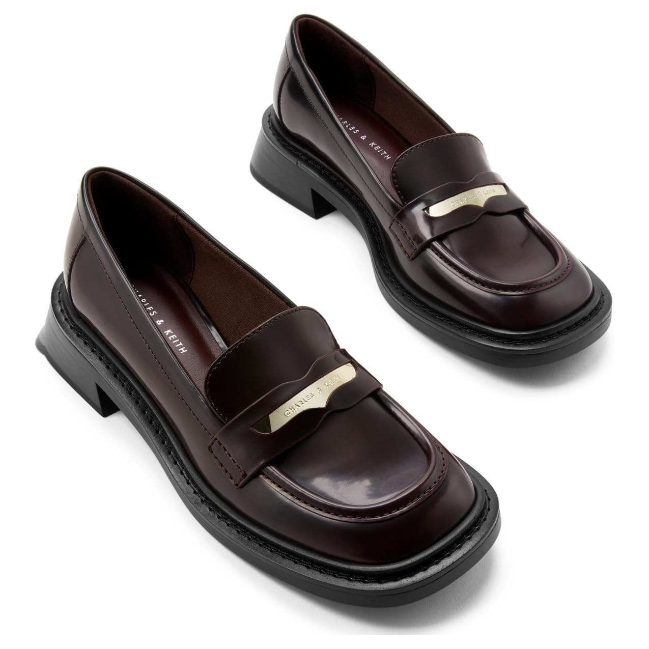 Лоферы CHARLES&KEITH PU Лоферы-слипоны Британский стиль 3,4 см Женский - изображение 6