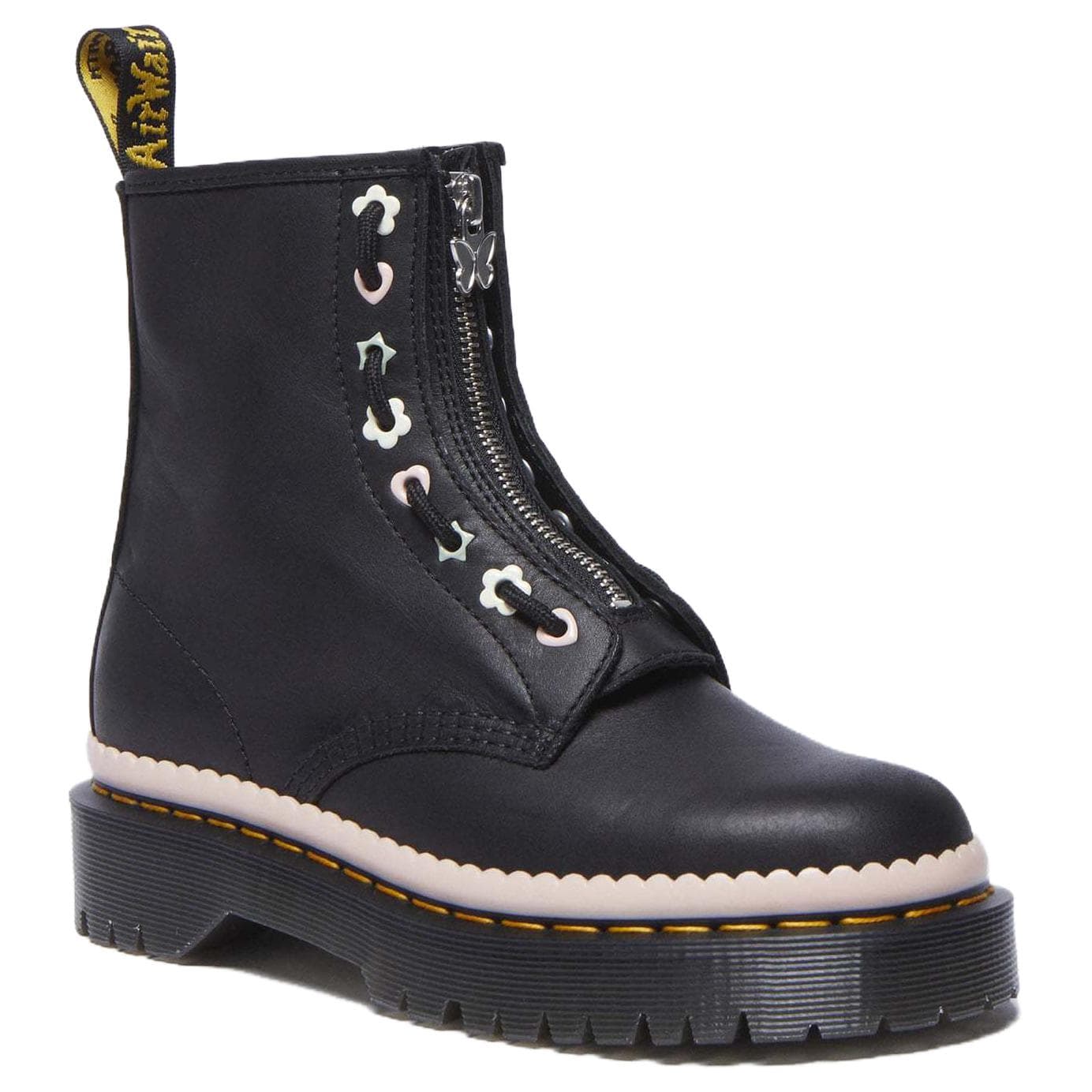 Ботинки Dr.Martens 1460 PASCAL Кожа Короткие Армейские Ботинки Женские Черные Розовые - изображение 3