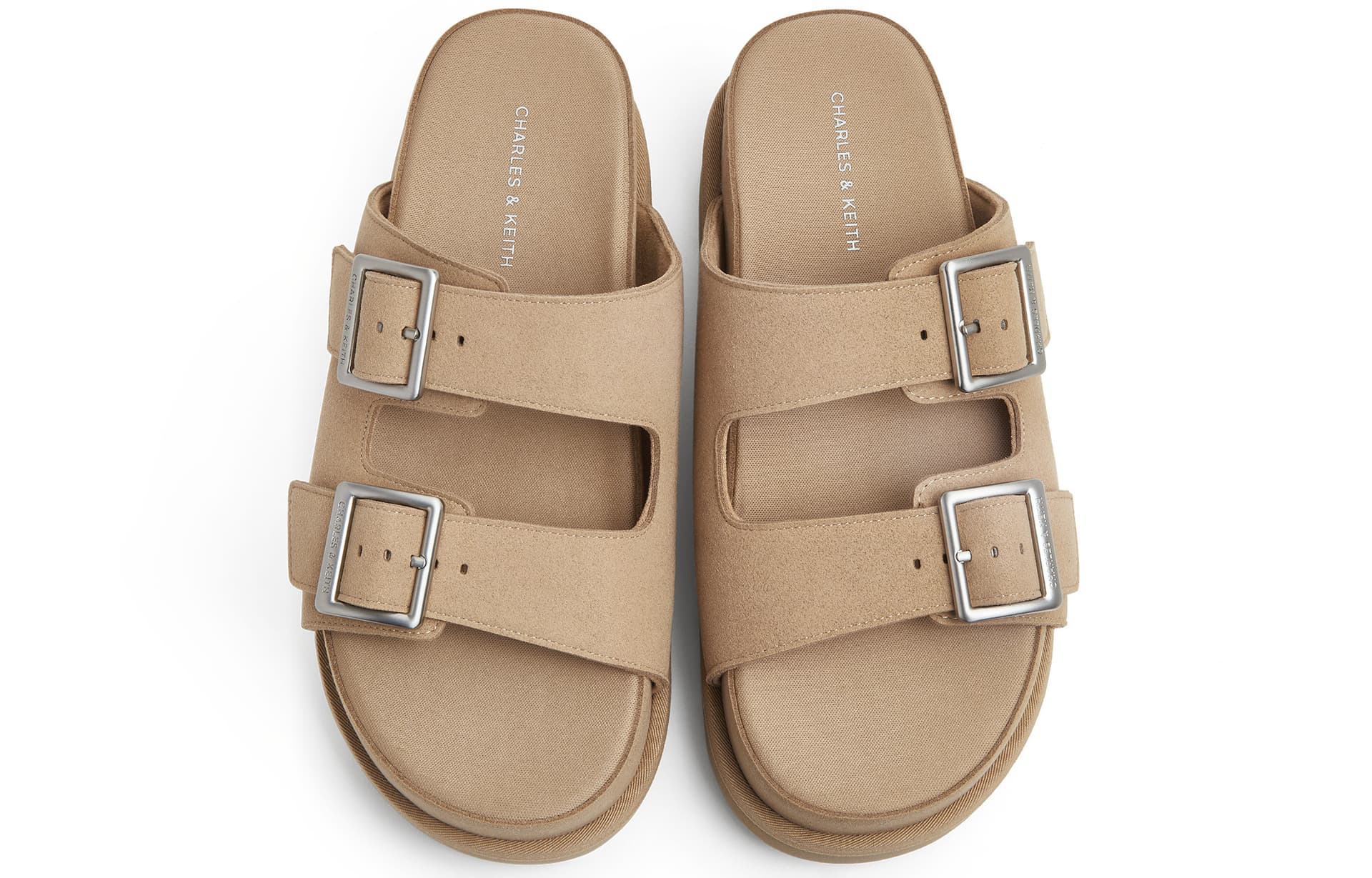 Сандалии CHARLES&KEITH Обувь на платформе с квадратной пряжкой в стиле Birkenstock Шлепанцы ЭВА Около 6,5 см Женский - изображение 3