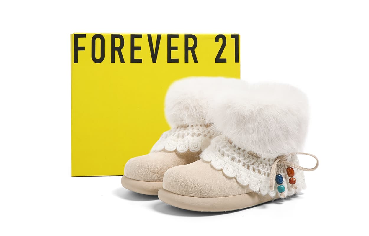 Ботинки зимние FOREVER 21 Сноубутсы Женские Бежевые - изображение 2