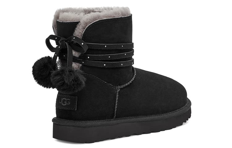 Ботинки зимние UGG Mini Bailey Bow Pom Black - изображение 4