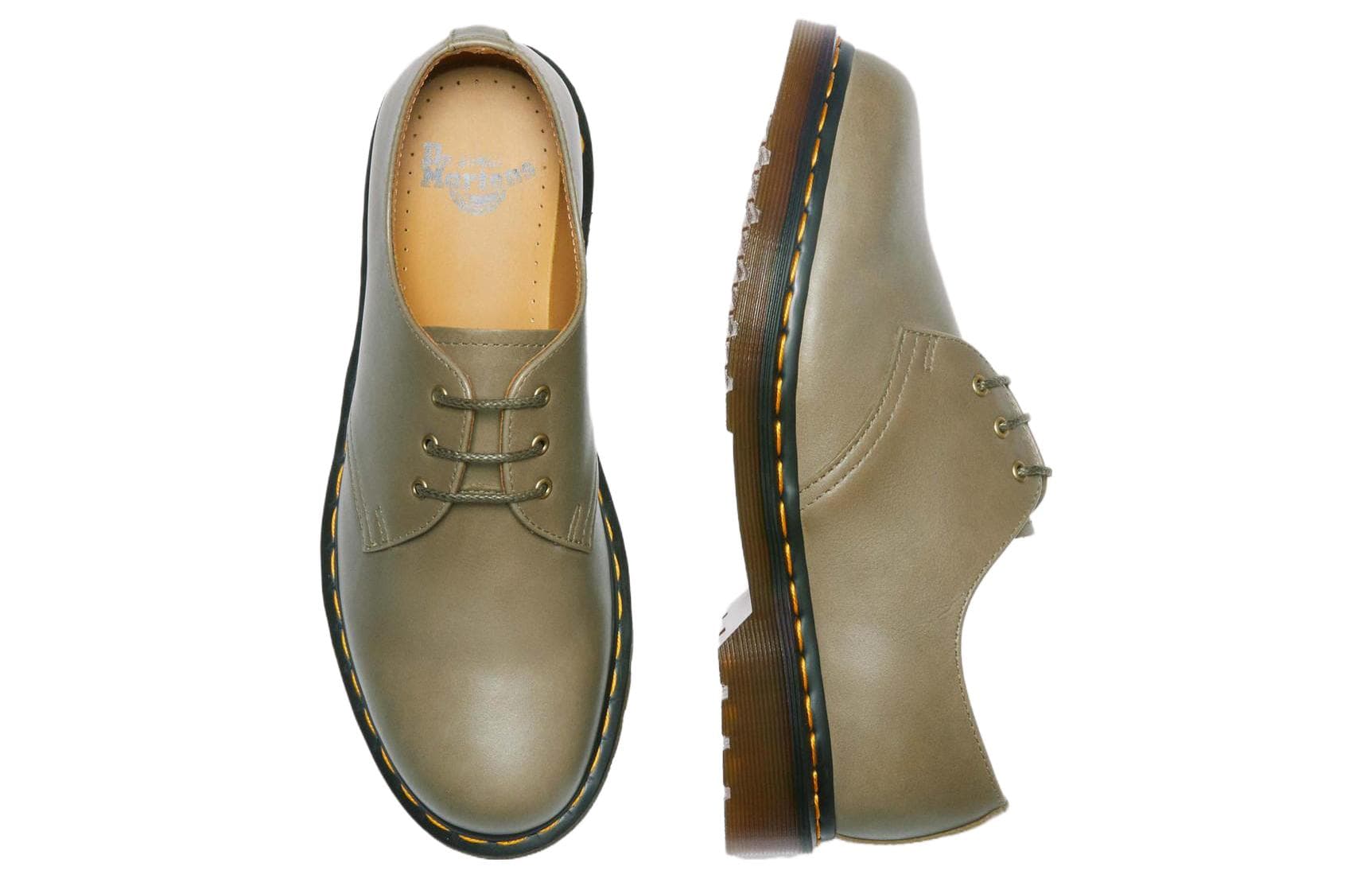 Dr.Martens 1461 Кожа Повседневные кожаные туфли Мужские Оливковые - изображение 5