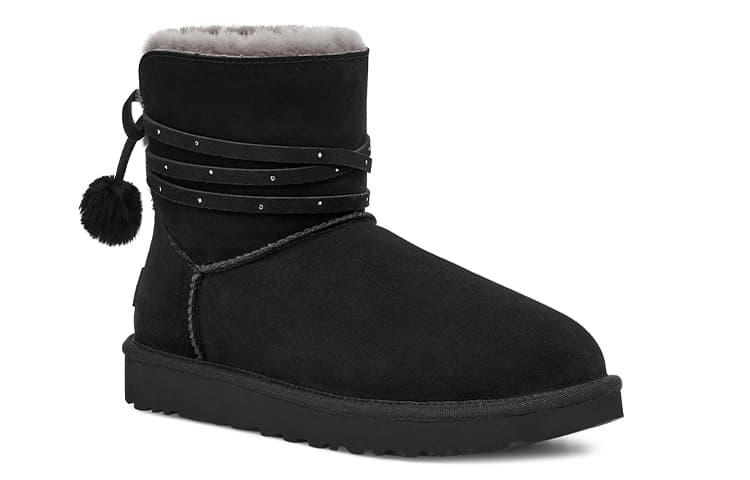 Ботинки зимние UGG Mini Bailey Bow Pom Black - изображение 3