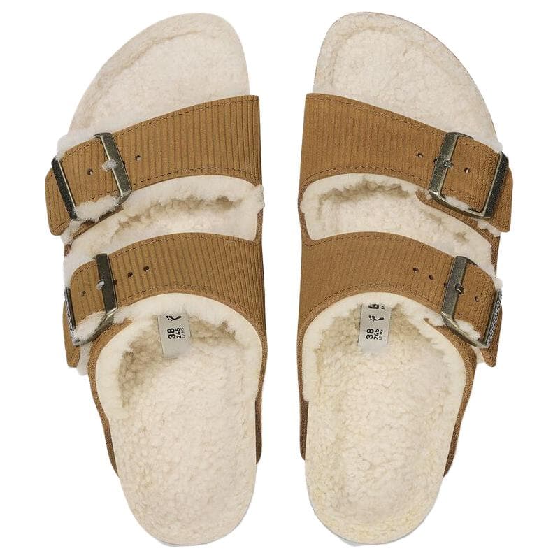 Сандалии Birkenstock Arizona Shearling противоскользящие шлепанцы унисекс коричневые - изображение 5