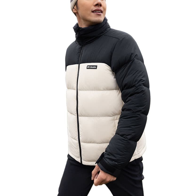 Зимняя куртка Columbia Casual Outdoor Мужской пуховик Бежевый Черный - изображение 5