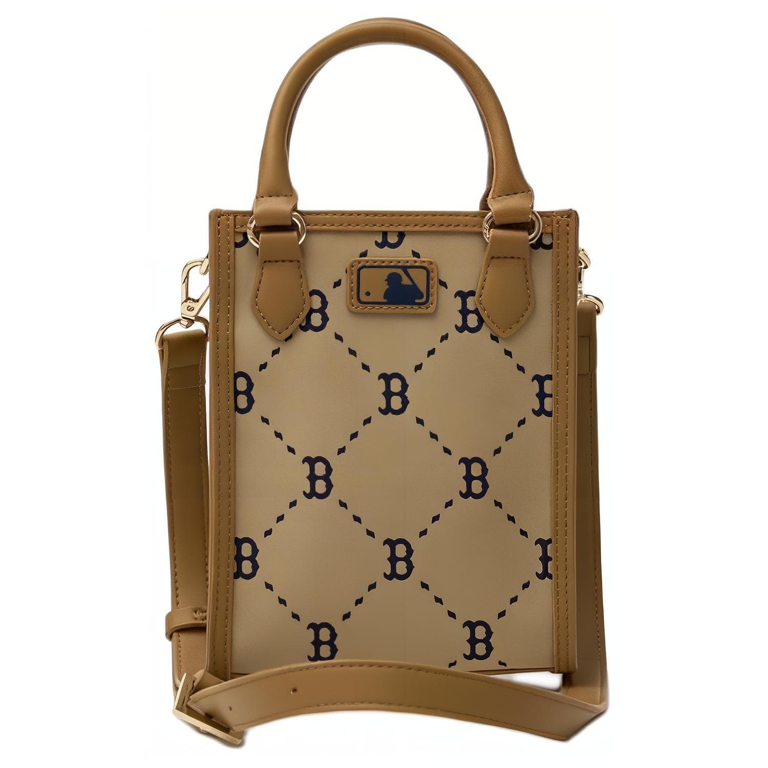 Сумка MLB Diamond Monogram Boston Red Sox Полиэстеровая сумка через плечо мини-сумка для женщин коричневый - изображение 4