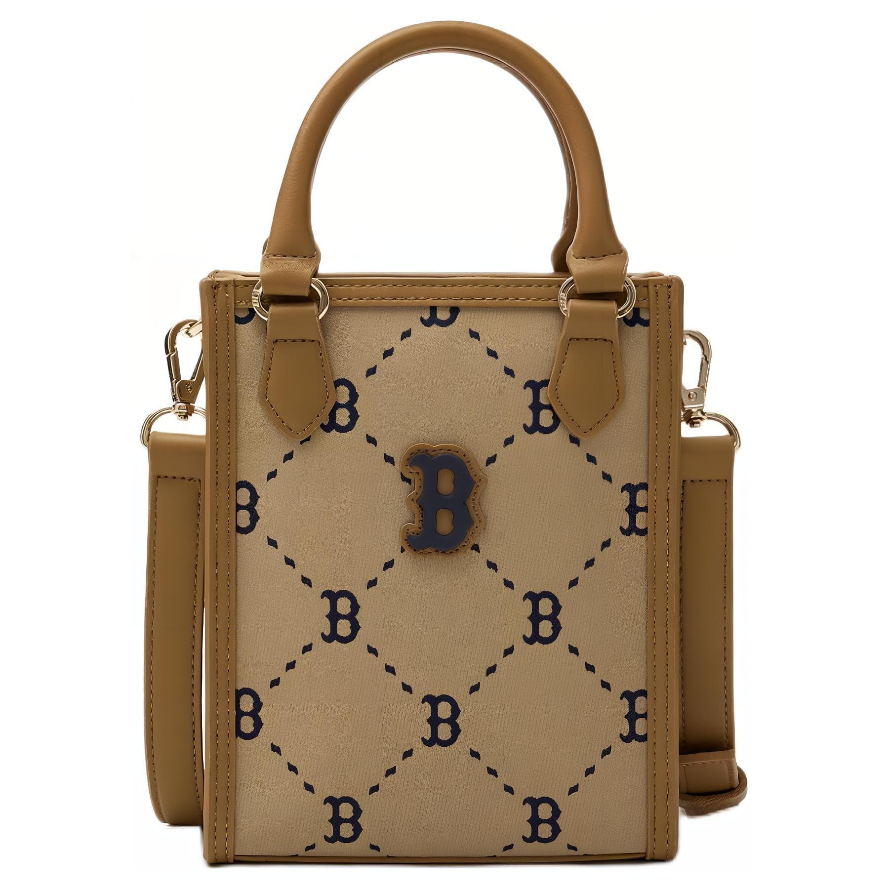 Сумка MLB Diamond Monogram Boston Red Sox Полиэстеровая сумка через плечо мини-сумка для женщин коричневый - изображение 1