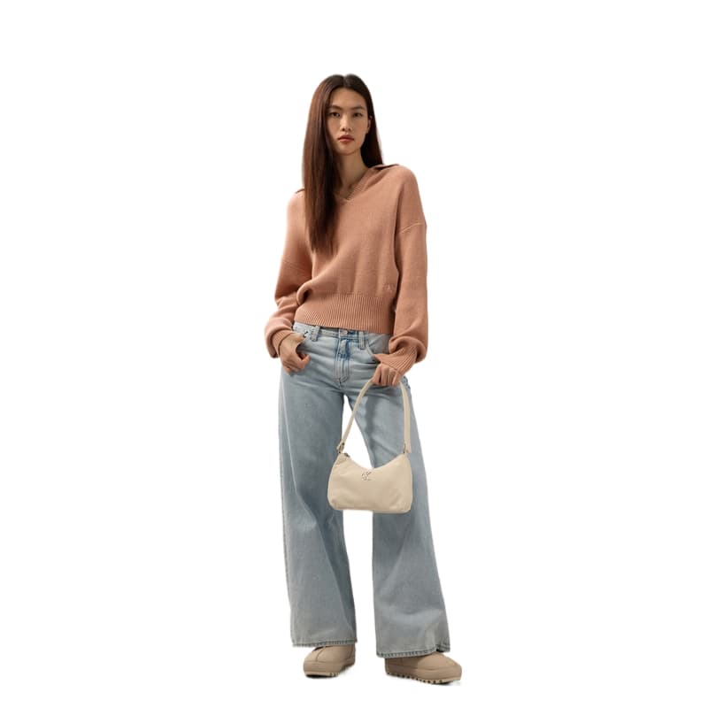 Мини-сумка calvin klein Ткань Сумка на плечо Средний Женские Сливочный - изображение 7
