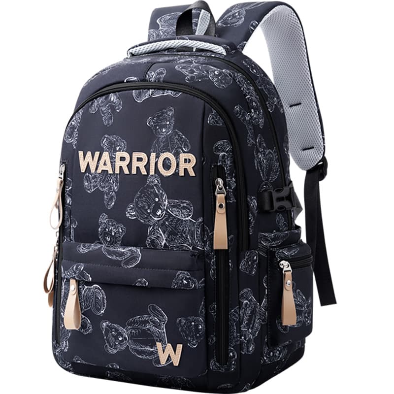 Рюкзак Warrior Нейлоновый Рюкзак Стандартный (Стандартный) Унисекс Черный Белый - изображение 1
